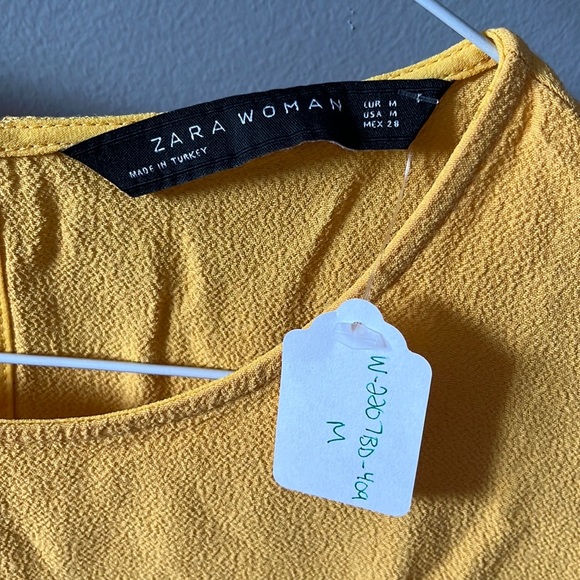 Zara mustard ruffle blouse - Picture 3 of 5
